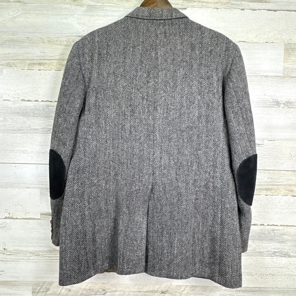 Andhurst‎ Harris Tweed Blazer Jacket Herringbone Scottish Wool Elbow Patches 41R